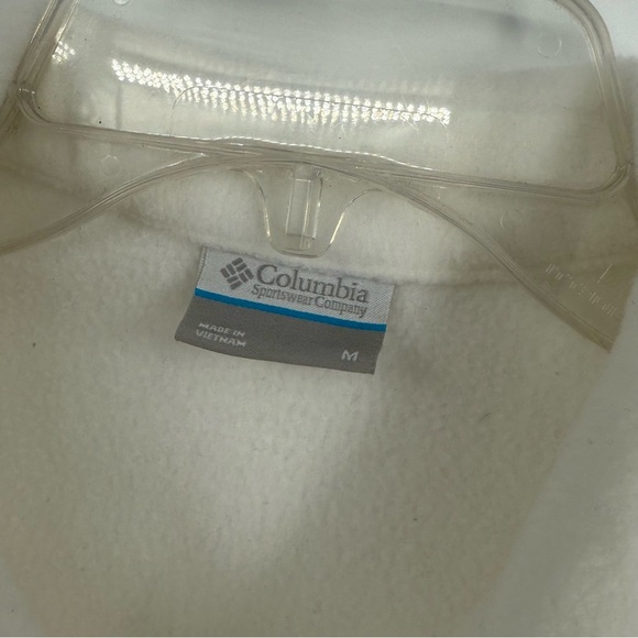 Columbia Women's White Full Zip Flannel Vest Size Medium w/ Zipper Pockets - Picture 5 of 8